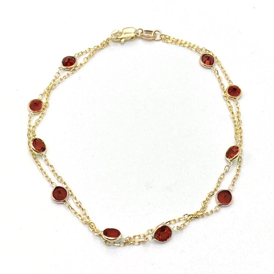 hit rent Station Two Strand Garnet Bracelet, 7 Inches, 14K Yellow Gold | Gemstone Jewelry  Stores Long Island – Fortunoff Fine Jewelry
