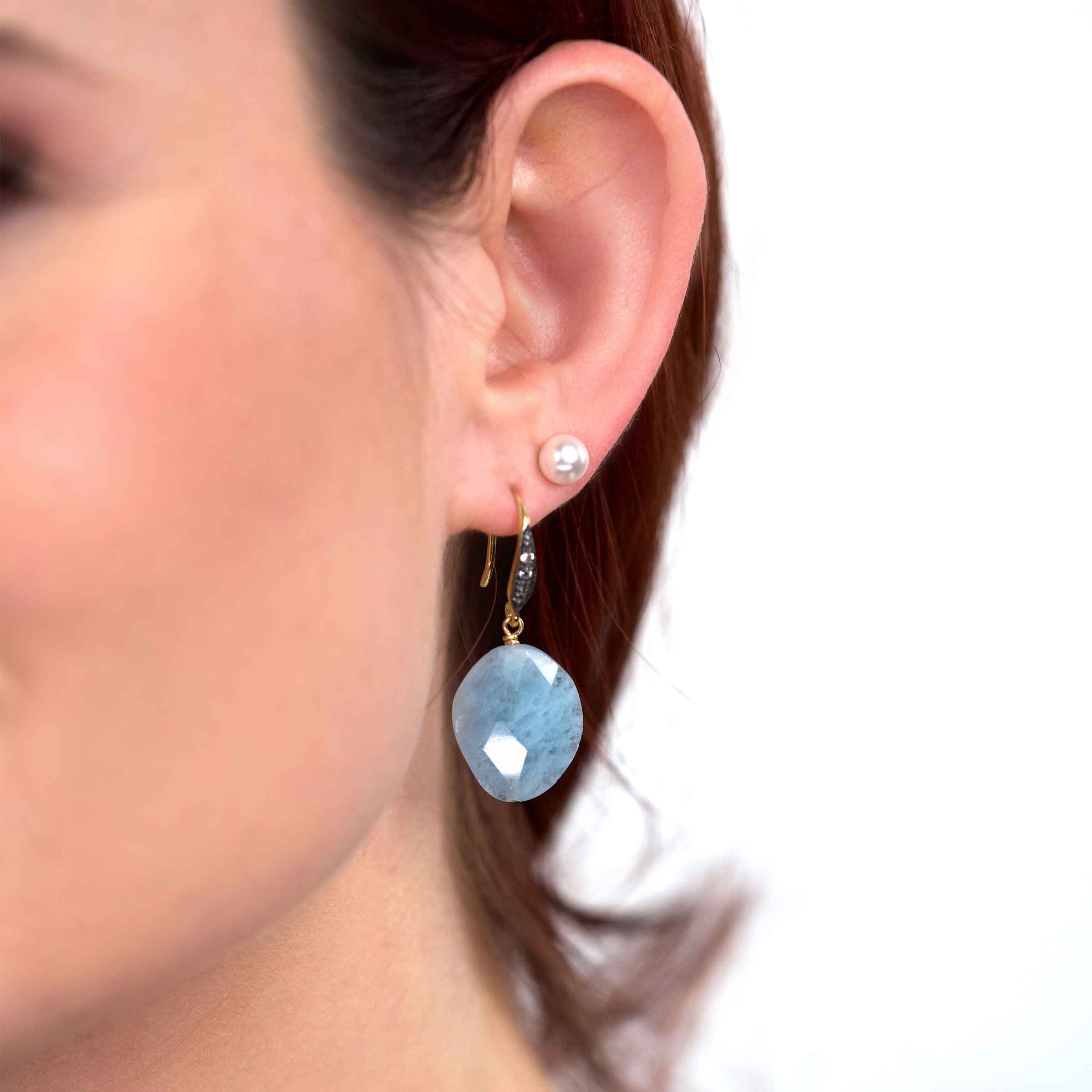 Tiny Double Aquamarine Stud Earrings for Courage – MASS MoCA