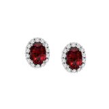 Oval Ruby and Diamond Earrings, 18K White Gold