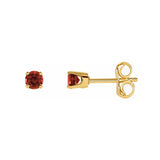 Ruby Stud Earrings, 4 MM, 14K Yellow Gold