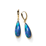 Ethiopian Opal Drop Earrings, 14K and 22K Yellow Gold