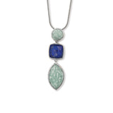 Amazonite and Lapis Lazuli Pendant, Sterling Silver