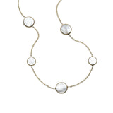 Bezel Set Mother of Pearl Necklace, 18 Inches, 14K Yellow Gold