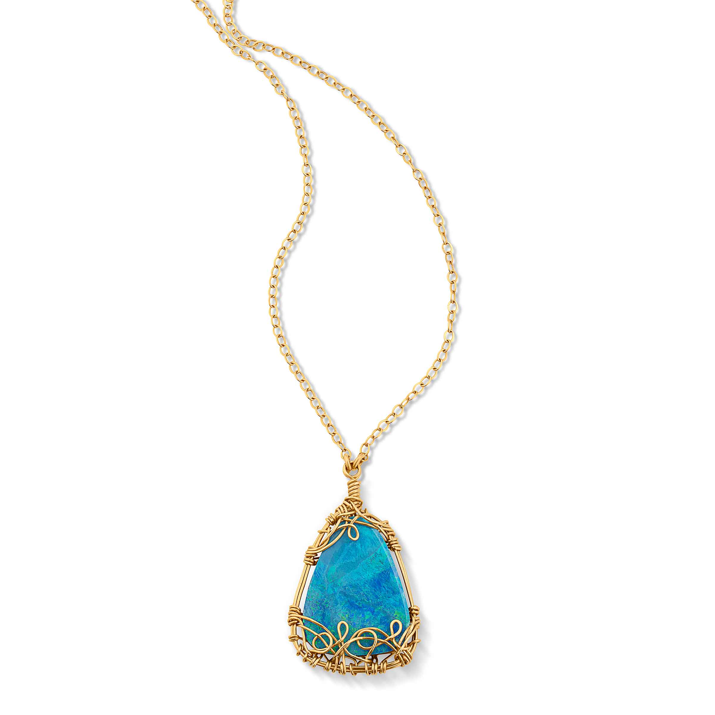 Designs by Gioelli 14k Gold Over Silver Lab-Created Opal Crown Pendant