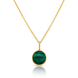 Round Emerald Drop Charm, 18K Yellow Gold