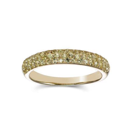 Pavé Set Yellow Sapphire Ring, 14K Yellow Gold