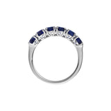 Six Oval Sapphires Ring, 18K White Gold