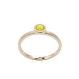 Round Bezel Set Yellow Sapphire Ring, 14K Yellow Gold
