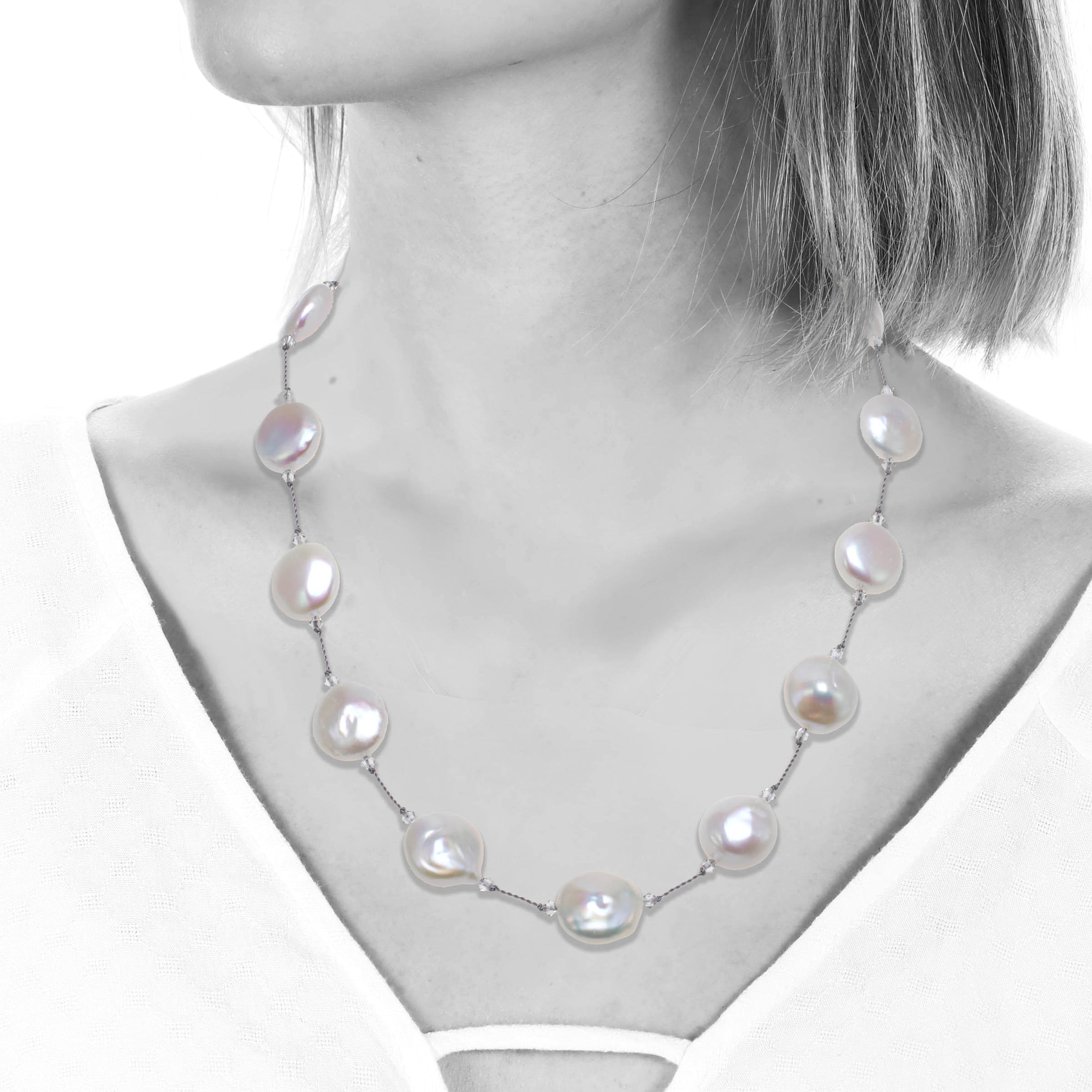 Ladies Sterling Silver Double Row Crystal Necklace at Fraser Hart