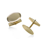 Oval Engravable Cufflinks, 14K Yellow Gold