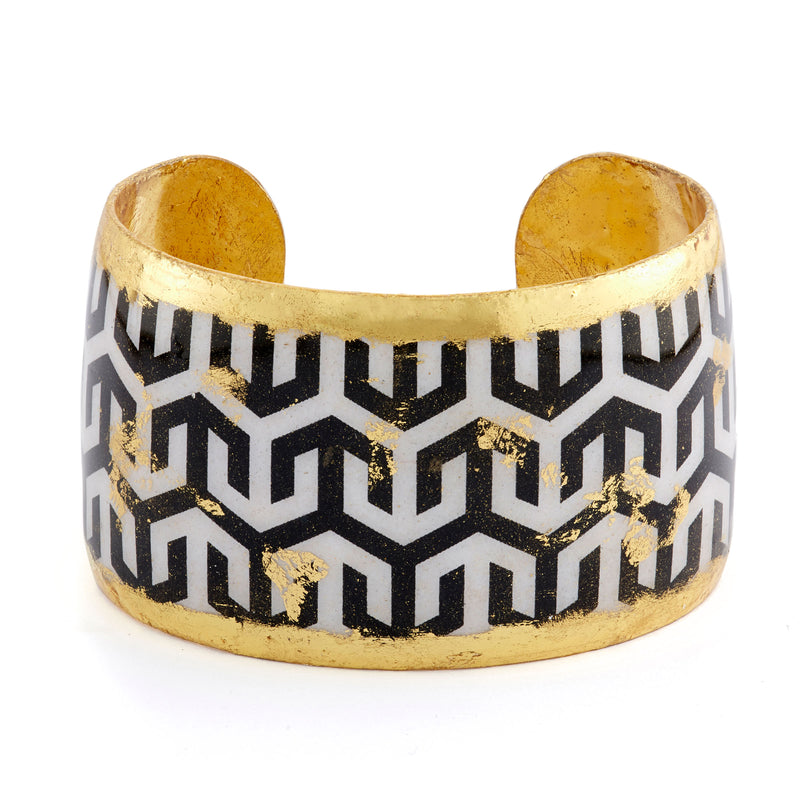 'Hera' Enamel Cuff Bracelet, Gold Leaf, by Evocateur