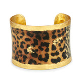 'Leopard Corset' Enamel Cuff Bracelet, Gold Leaf, by Evocateur