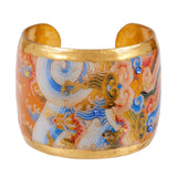 'Kimono Wave' Enamel Cuff Bracelet, Gold Leaf, by Evocateur