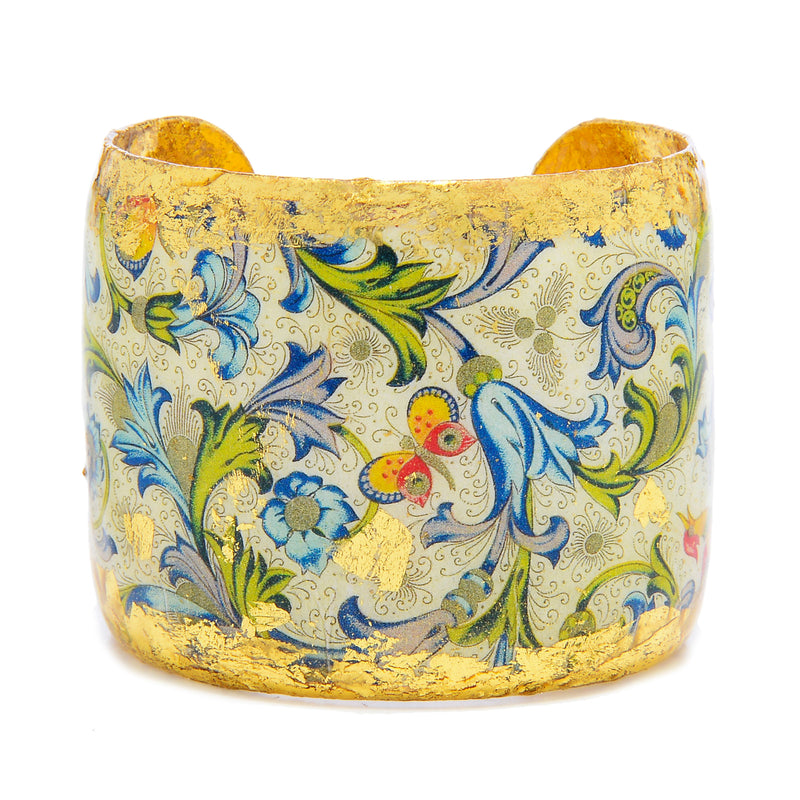 'Firenze' Enamel Cuff Bracelet, Gold Leaf, by Evocateur