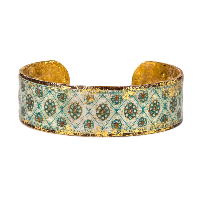 'Veneto' Enamel Cuff Bracelet, Gold Leaf, by Evocateur