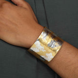 'Stockholm' Enamel Cuff Bracelet, Gold Leaf, by Evocateur