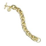 Round Link Bracelet, Gold Plated Brass