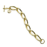 Oval Link Bracelet, Gold Plated Brass