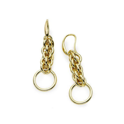Gold Plated Links Dangle Earrings