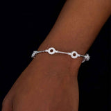 Flexible Diamond Bracelet with Rope Design, 14K White Gold
