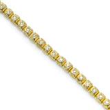 Square Diamond Tennis Bracelet, 14K Yellow Gold