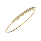 Single Row Diamond Expandable Bangle Bracelet, 14K Yellow Gold