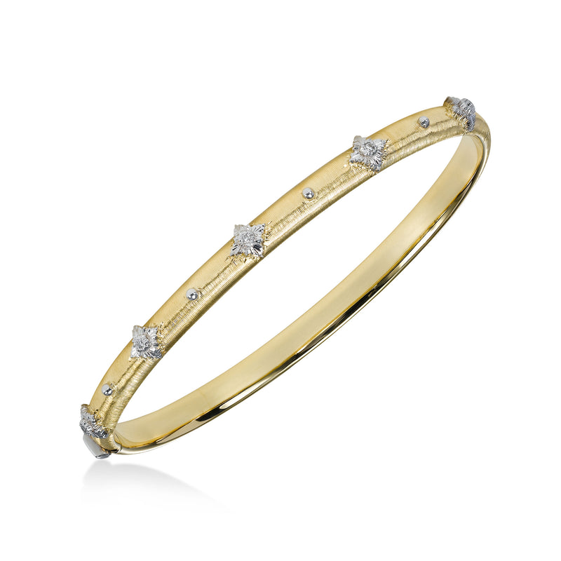 Diamond Sparkle Bangle Bracelet, 18K Yellow Gold