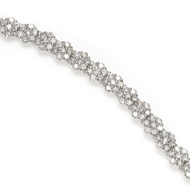 Pavé Diamond Bracelet, 5.27 Carats, 14K White Gold