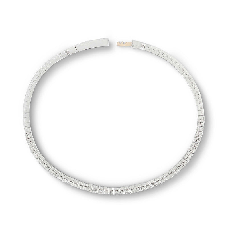 Flexible Diamond Cuff Bracelet, .85 Carat, 14K White Gold