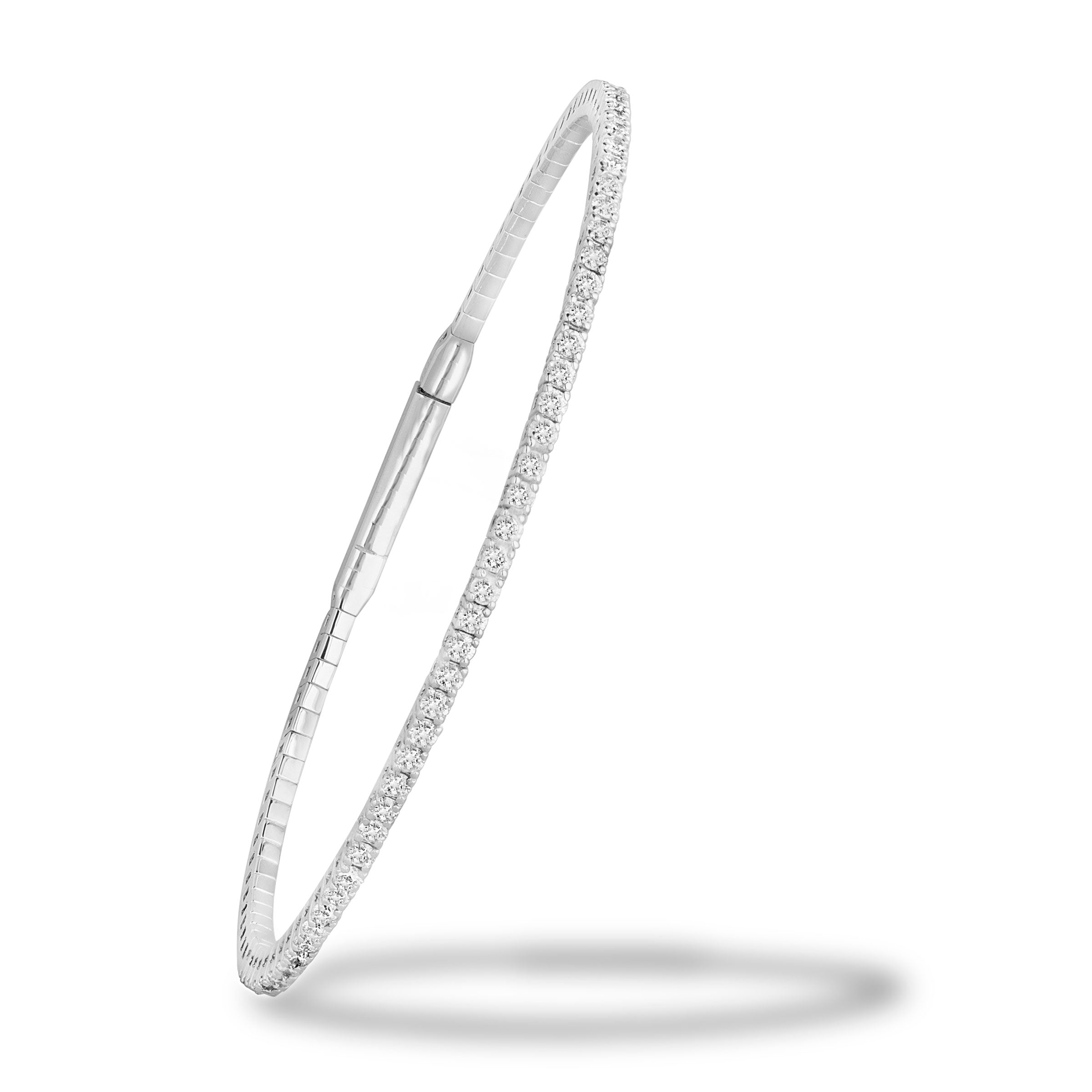 Jewels by David Lloyd - 1.00ctw. 14K white gold flexible diamond fashion  bangle