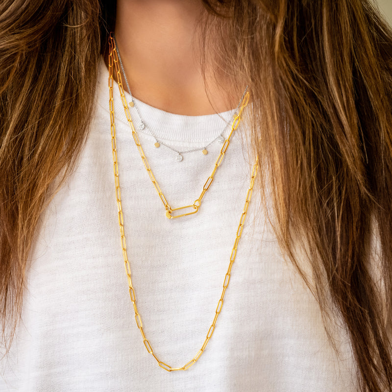 Paperclip Chain, 20 Inches, 14K Yellow Gold