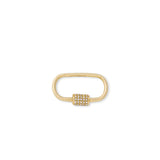 Oval Twist Lock Clasp with Diamonds, 14K Yellow Gold