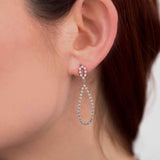 Double Loop Diamond Drop Earring, 1.22 Carat, 14KWG