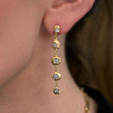 Diamond Disc Dangle Earrings, 14K Yellow Gold