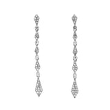 Elegant Pavé Diamond Dangle Earrings, 14K White Gold