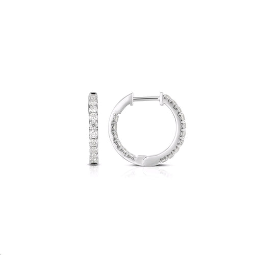 Inside Out Diamond Hoops, .50 Inch, .50 Carat, 14K White Gold