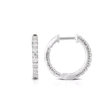 Inside Out Diamond Hoops, .75 Inch, .75 Carat, 14K White Gold