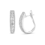 Vintage Style Diamond 'J' Hoop Earrings, 18K White Gold