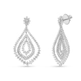 Diamond Chandelier Earrings, 2.85 Carats, 14K White Gold