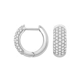 Pavé Set Diamond Hoop Earrings, .50 Inch, 14K White Gold