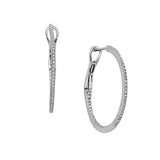 Inside Out Diamond Hoops, 1 Inch, .28 Carat, 14K White Gold