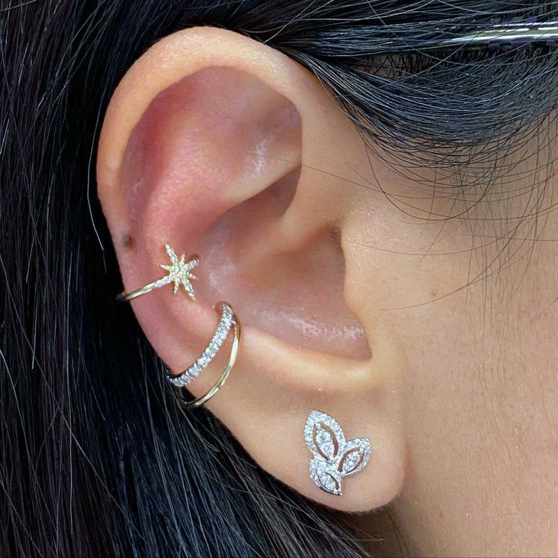Diamond Two Strand Ear Cuff Single Earring, 14K Yellow Gold | Diamond  Stores Long Island – Fortunoff Fine Jewelry