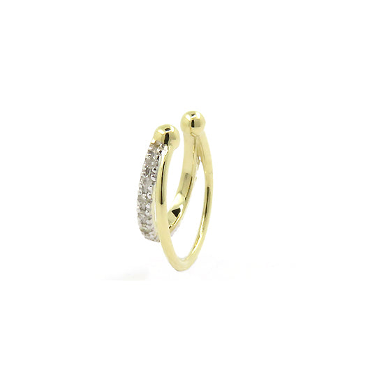 Olas d'Oro Earrings - 14K Yellow Gold Baguette Diamond Ear Cuff –  Robinson's Jewelers