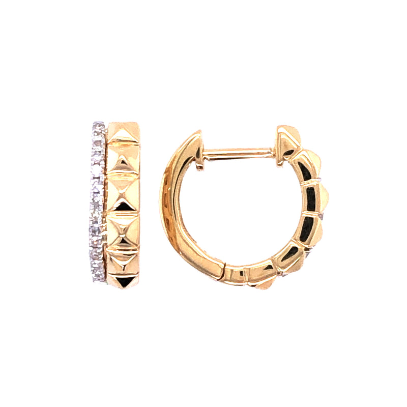 Pyramid Diamond Huggie Earrings, 14 Karat Gold – Fortunoff Fine Jewelry