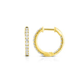 Inside Out Diamond Hoop Earrings, .70 Carat, 14K Yellow Gold