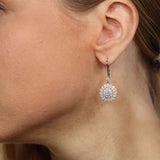 Vintage Style Diamond Drop Earrings, 14K White Gold
