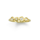 Textured, Bezel Set Diamond Ring, 14K Yellow Gold