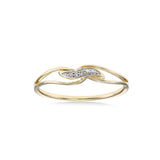 Petite Diamond Swirl Ring, 14 Karat Gold