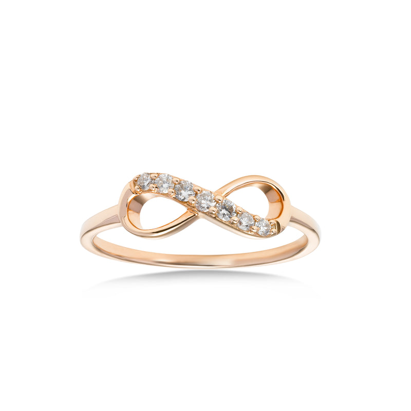 Infinity Symbol Diamond Ring, 14K Rose Gold