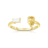 Fancy Yellow and Near-Coloress Diamond Ring, 14K Yellow Gold
